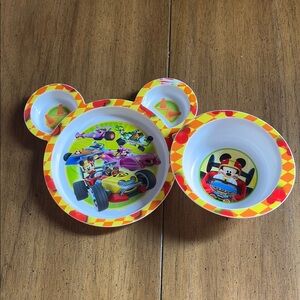 Disney Mickey Mouse Divided Plate and Bowl